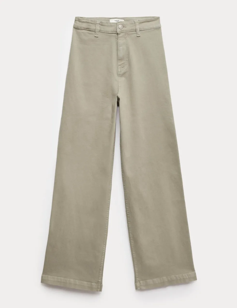 High Waisted Wide Leg Ankle Grazer Jeans