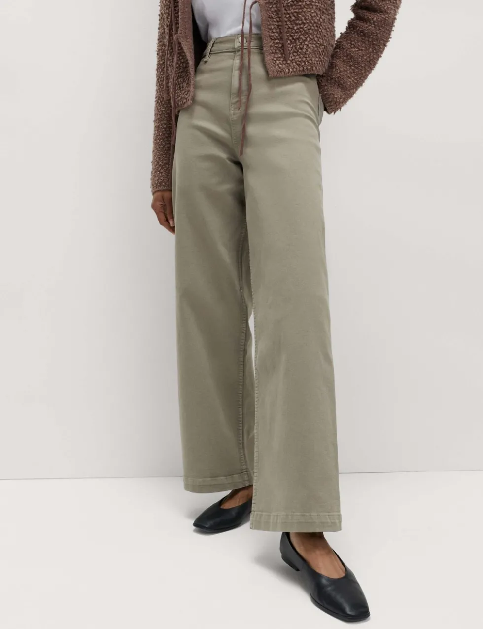 High Waisted Wide Leg Ankle Grazer Jeans