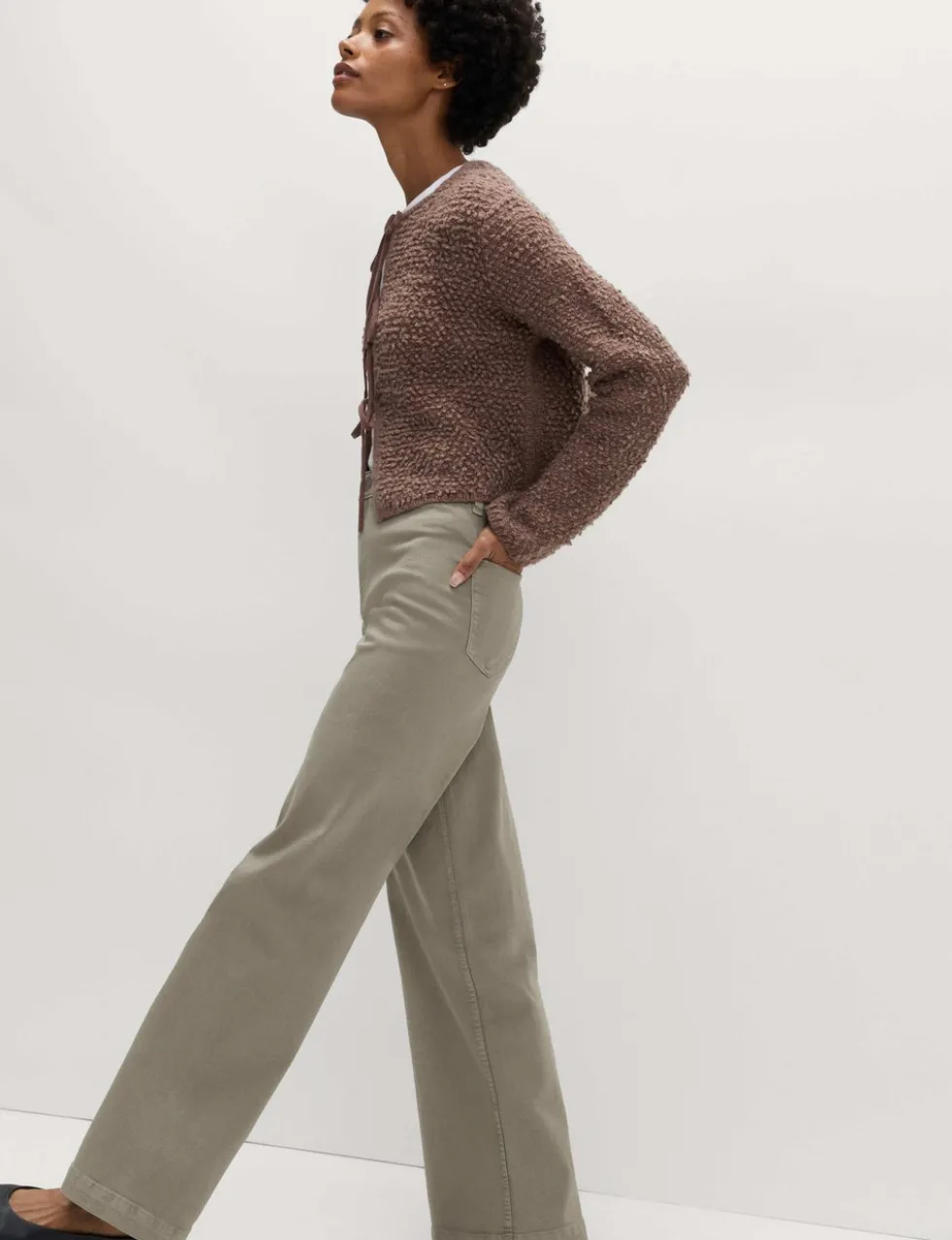 High Waisted Wide Leg Ankle Grazer Jeans