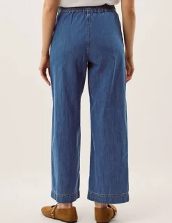 High Waisted Wide Leg Cropped Jeans