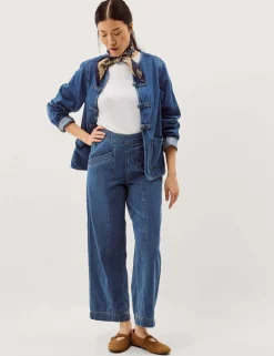 High Waisted Wide Leg Cropped Jeans