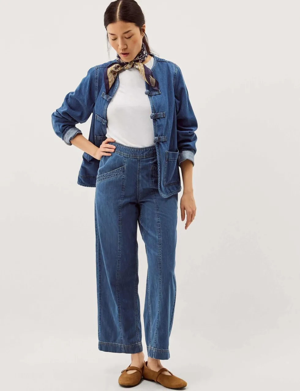 High Waisted Wide Leg Cropped Jeans
