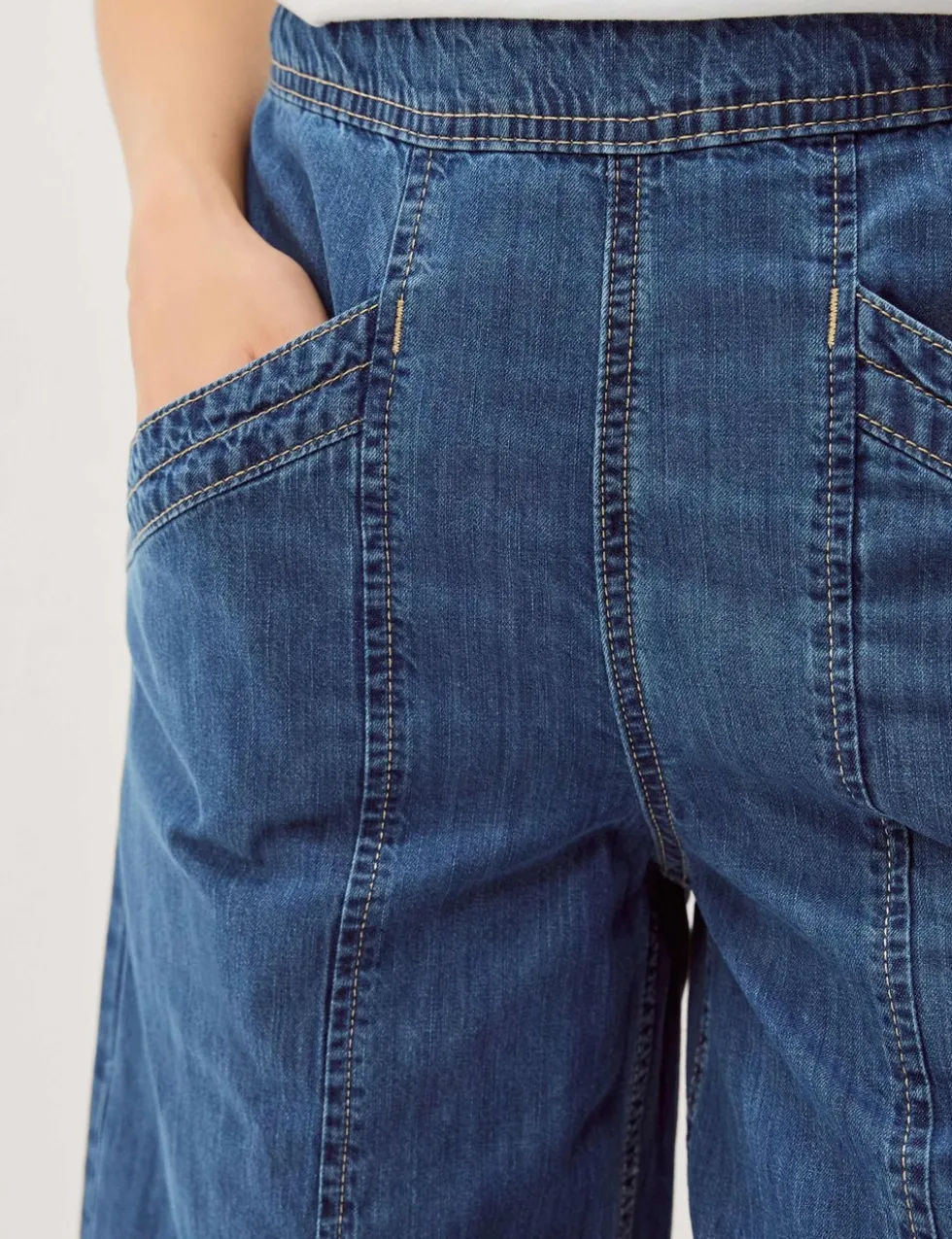 High Waisted Wide Leg Cropped Jeans