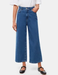 High Waisted Wide Leg Cropped Jeans