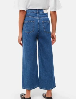 High Waisted Wide Leg Cropped Jeans