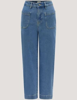 High Waisted Wide Leg Cropped Jeans