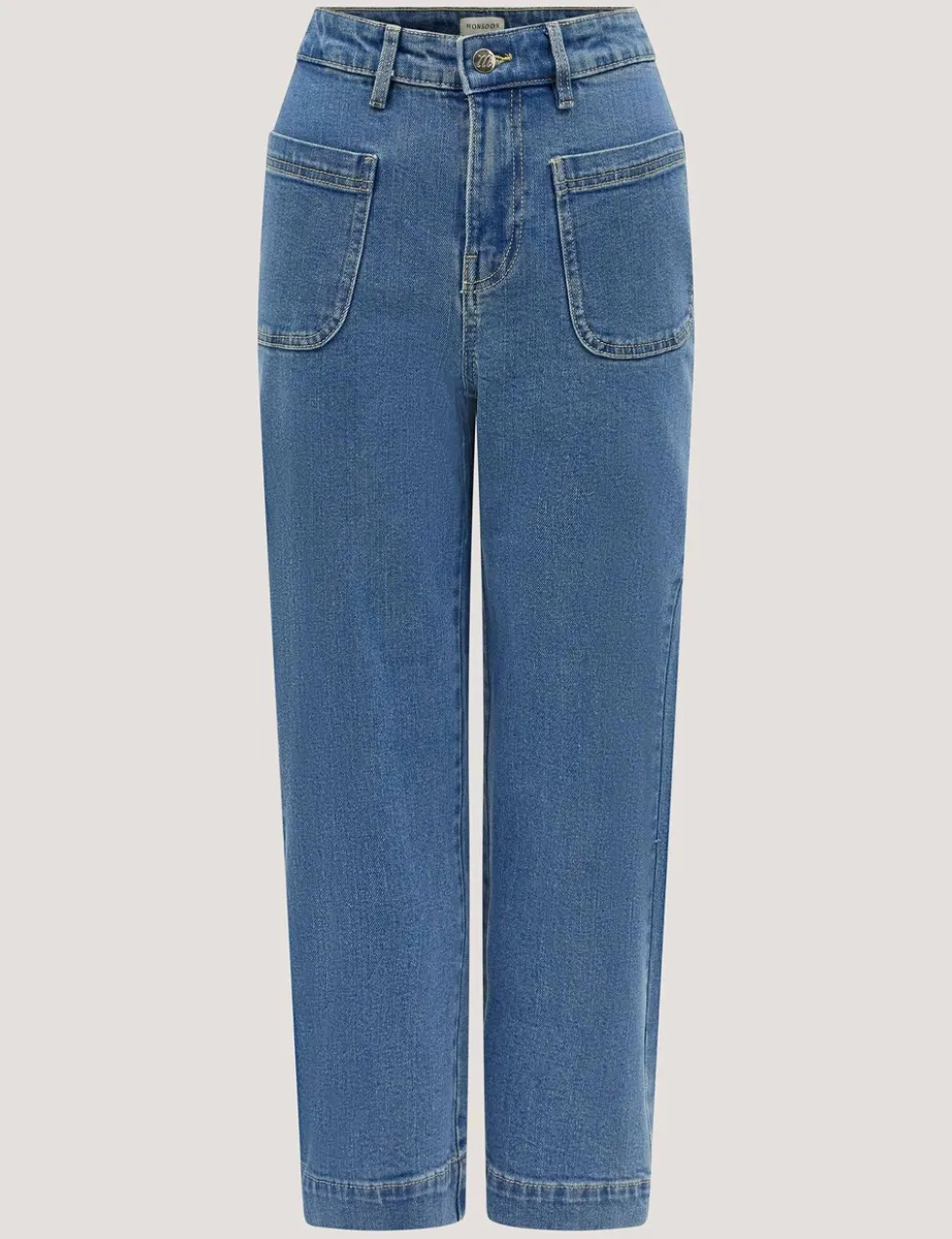 High Waisted Wide Leg Cropped Jeans