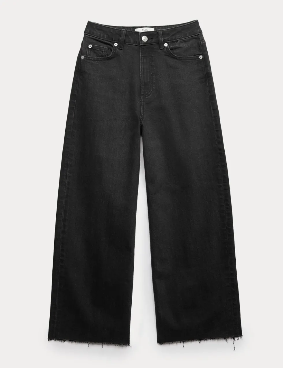 High Waisted Wide Leg Cropped Jeans