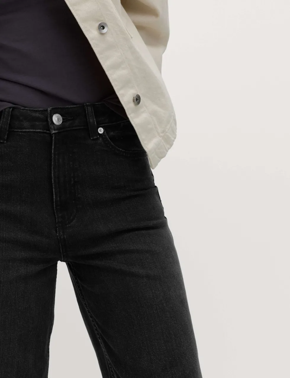 High Waisted Wide Leg Cropped Jeans