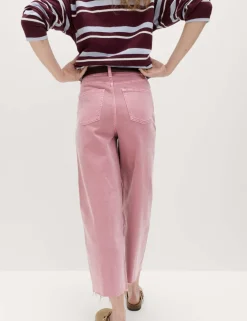 High Waisted Wide Leg Cropped Jeans