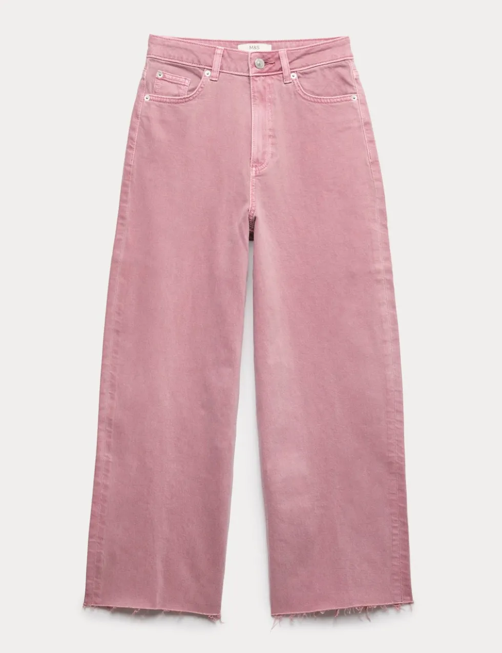 High Waisted Wide Leg Cropped Jeans