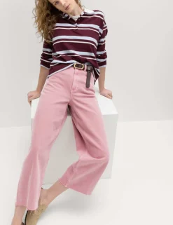 High Waisted Wide Leg Cropped Jeans