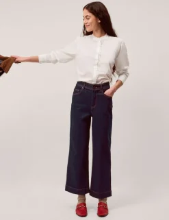 High Waisted Wide Leg Cropped Jeans