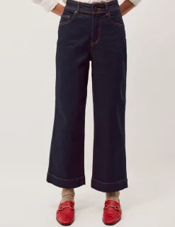 High Waisted Wide Leg Cropped Jeans