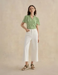 High Waisted Wide Leg Cropped Jeans