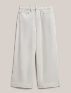 High Waisted Wide Leg Cropped Jeans