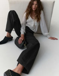 High Waisted Wide Leg Jeans with Lyocell