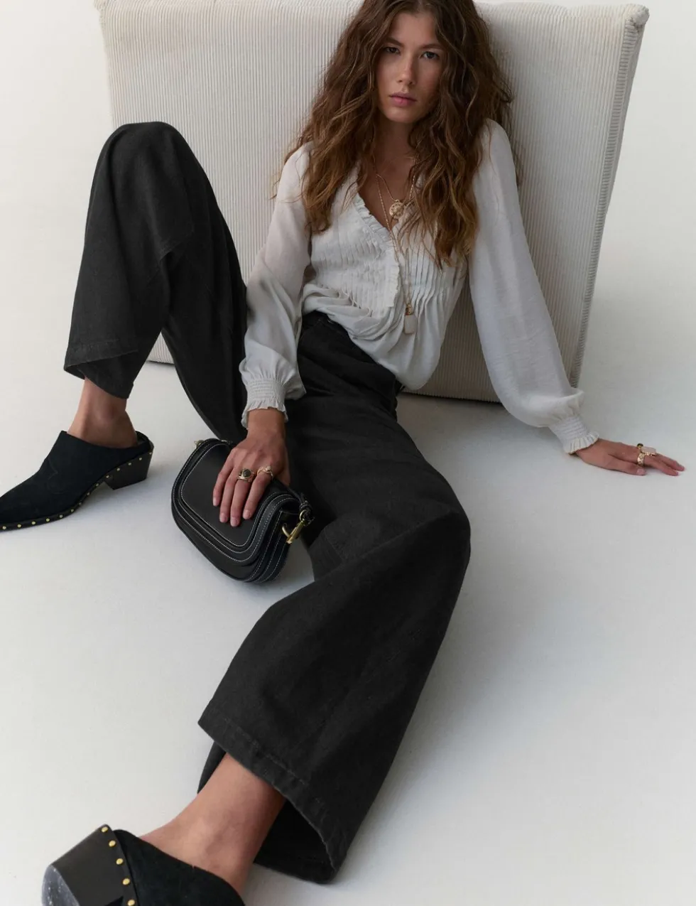 High Waisted Wide Leg Jeans with Lyocell