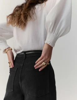High Waisted Wide Leg Jeans with Lyocell