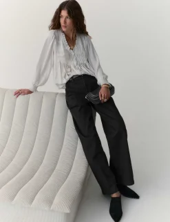 High Waisted Wide Leg Jeans with Lyocell