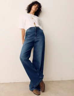 High Waisted Wide Leg Jeans with Lyocell