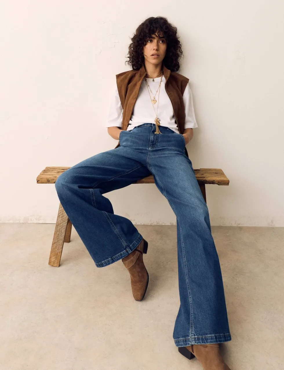 High Waisted Wide Leg Jeans with Lyocell