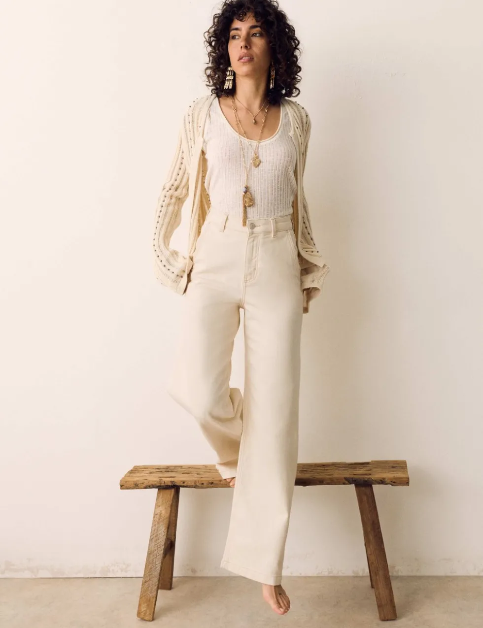 High Waisted Wide Leg Jeans with Lyocell
