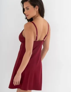Hollywood Satin Lace Trim Strappy Chemise
