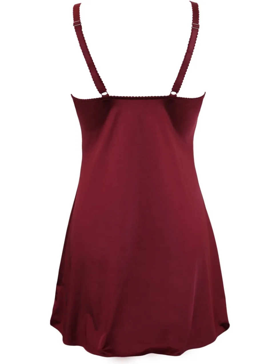 Hollywood Satin Lace Trim Strappy Chemise