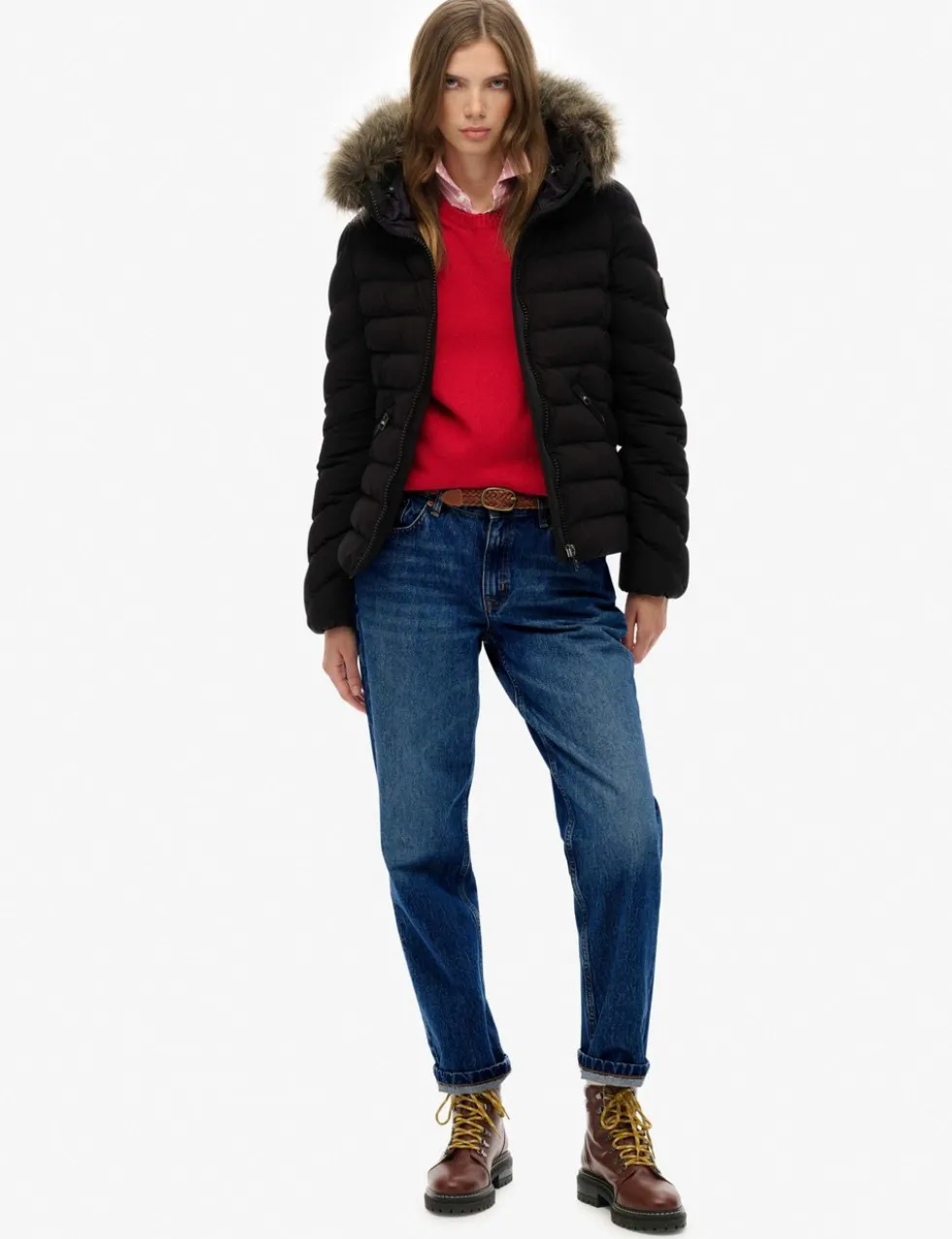Hooded Funnel Neck Puffer Jacket