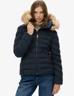 Hooded Funnel Neck Puffer Jacket