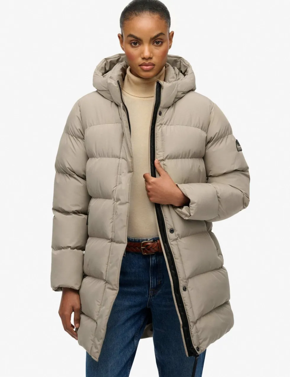 Hooded Longline Puffer Jacket