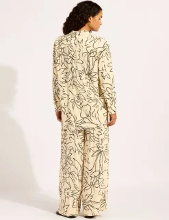 Hothouse Flowers Floral Drawstring Wide Leg Trousers