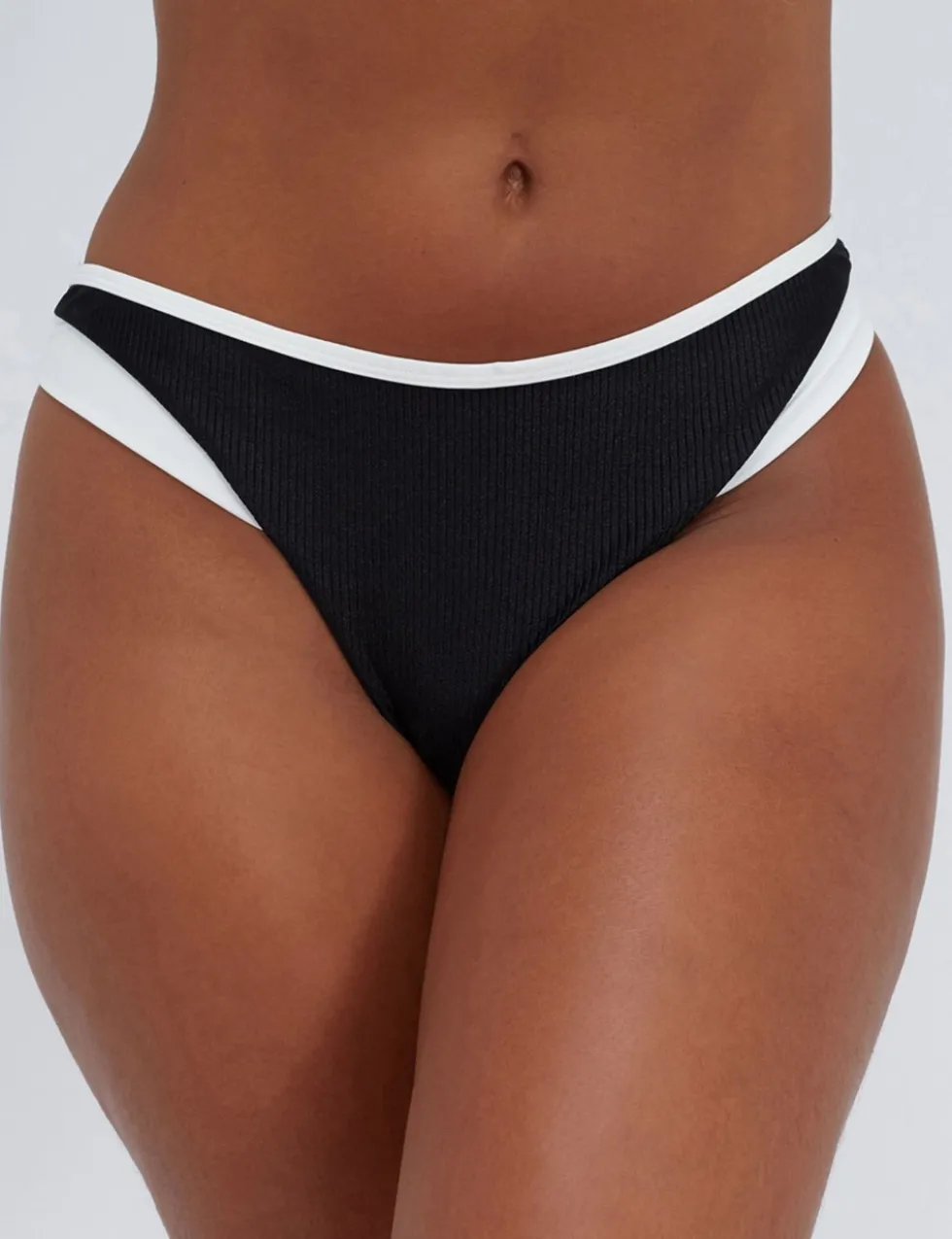 Ibiza Piped Ribbed Brazilian Bikini Bottoms