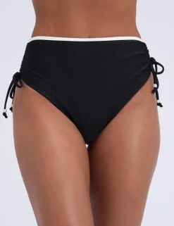 Ibiza Ribbed High Waisted Bikini Bottoms
