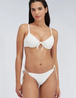Ibiza Textured Wired Tie Detail Bikini Top