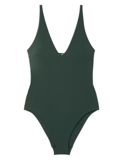 Icon Stripe Cut Out V-Neck Swimsuit