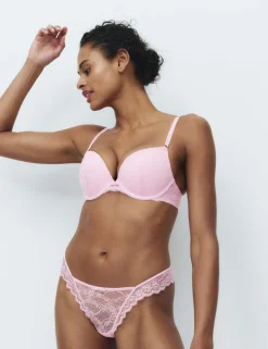Ida Lace Wired Push-Up Plunge Bra (A-E)