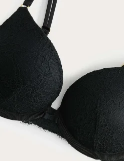 Ida Lace Wired Push-Up Plunge Bra (A-E)