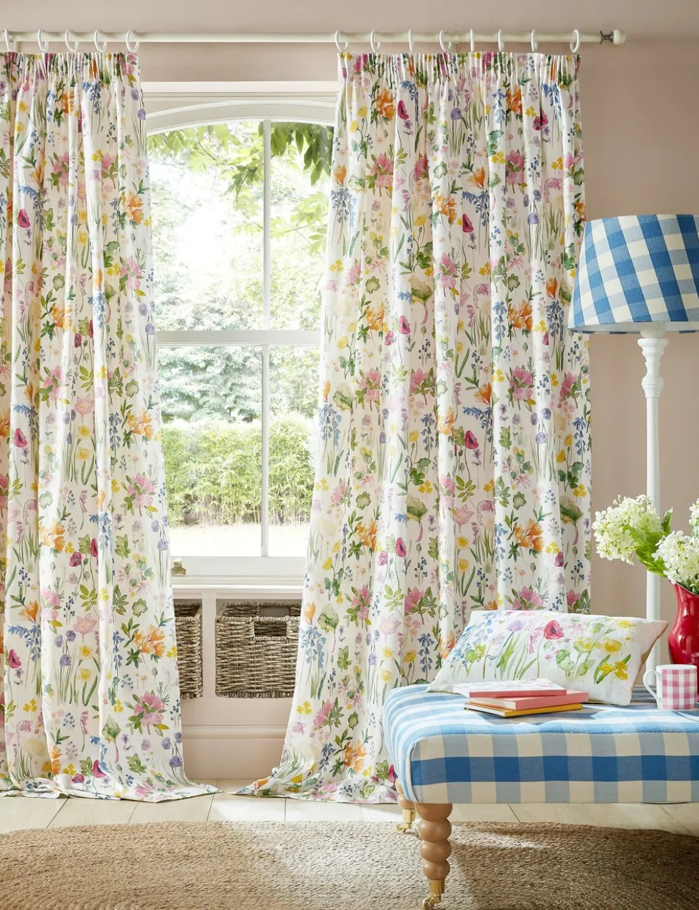 Isolation Garden Cotton Rich Pencil Pleat Curtains