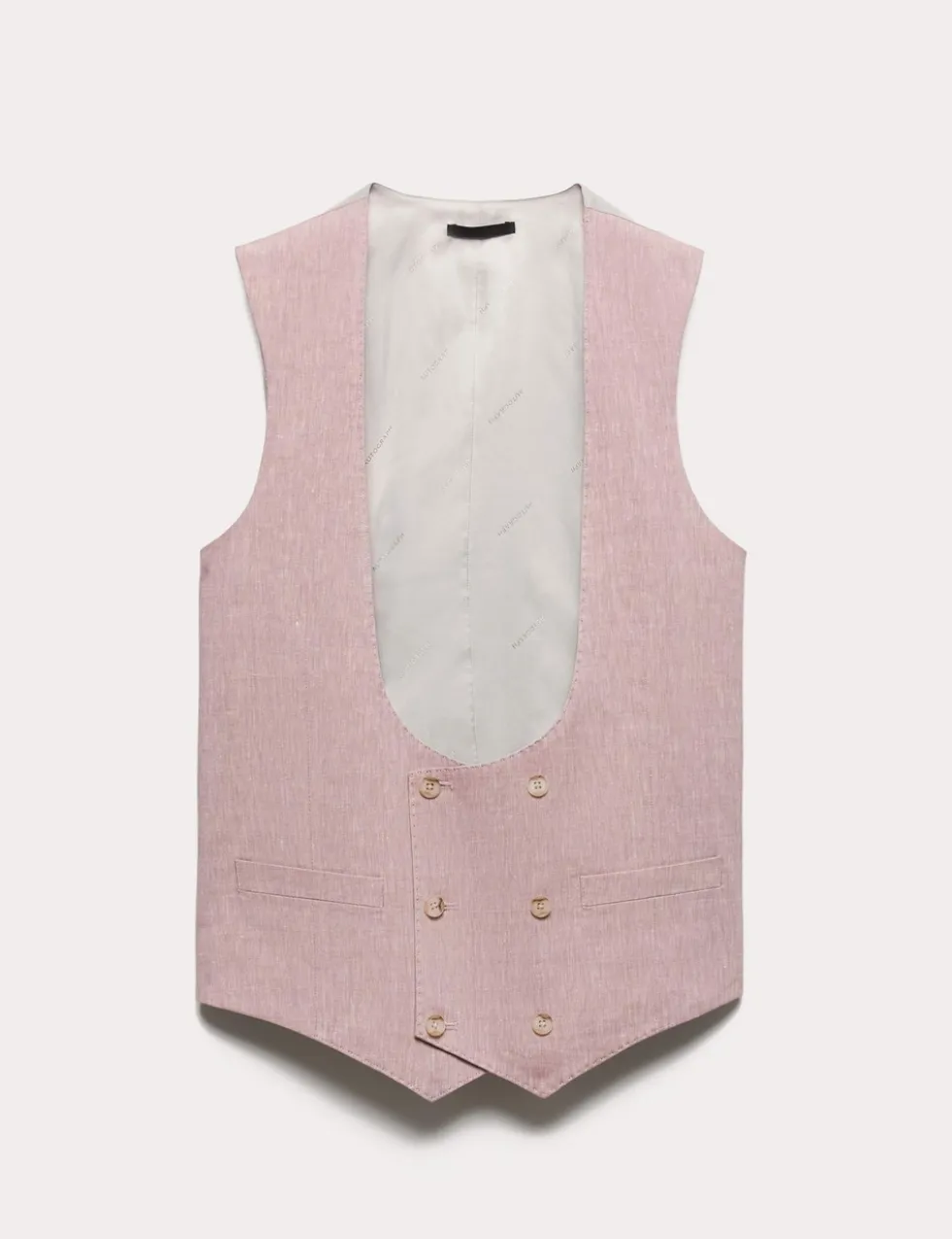 Italian Performance Linen Blend Double Breasted Waistcoat