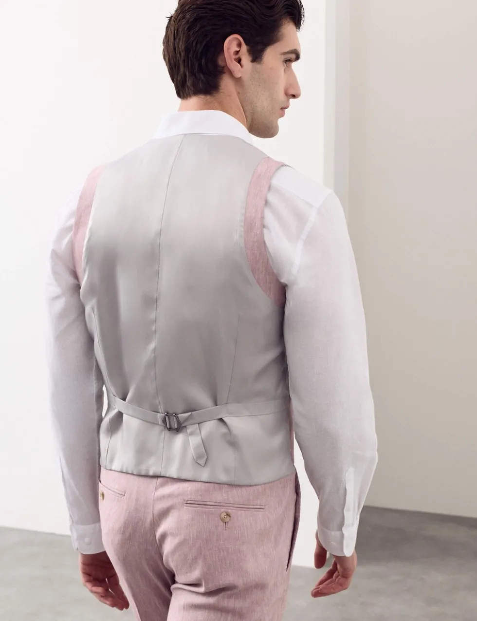 Italian Performance Linen Blend Double Breasted Waistcoat