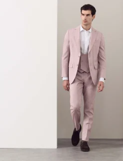Italian Performance Linen Blend Double Breasted Waistcoat