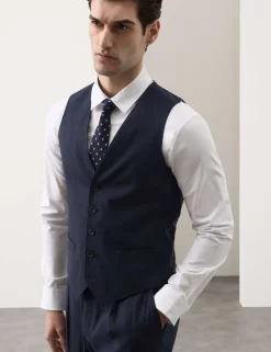 Italian Performance Linen Blend Waistcoat