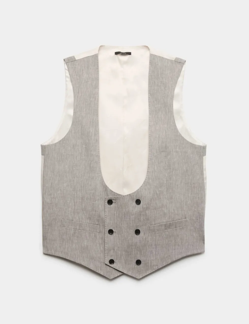 Italian Performance Linen Blend Double Breasted Waistcoat