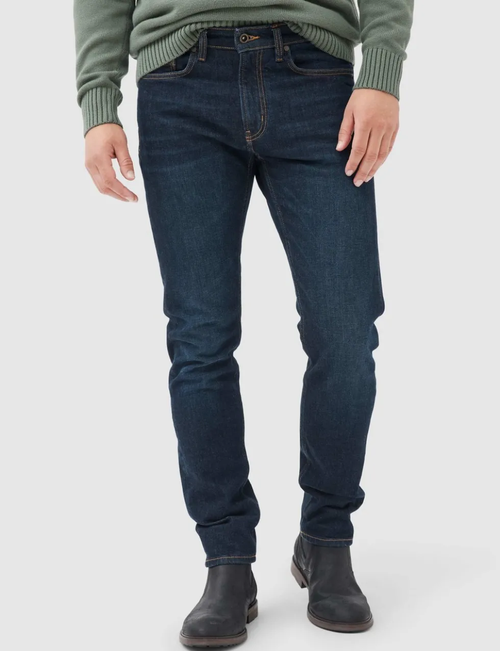 Italian Straight Fit Vintage Wash Jeans