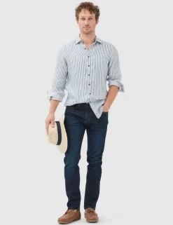 Italian Straight Fit Vintage Wash Jeans