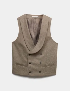Italian Wool Blend Double Breasted Waistcoat