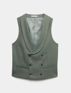 Italian Wool Blend Double Breasted Waistcoat