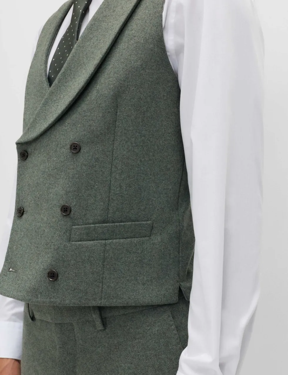 Italian Wool Blend Double Breasted Waistcoat